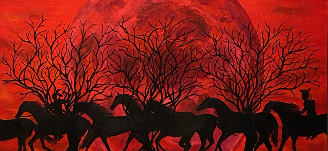 Horses Red Evening